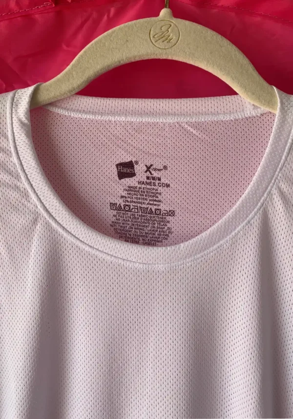 Hanes X-Temp™ White Mesh T-Shirt - Image 2